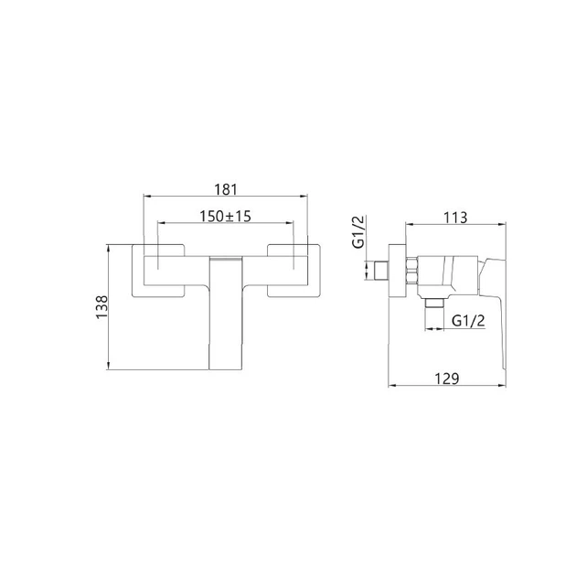 Змішувач для душу чорний Invena Paros BN-09-004 - Фото 2 Змішувач для душу чорний Invena Paros BN-09-004 - изображение 2