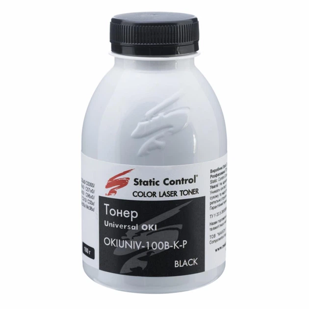 Тонер Okidata universal 100г black Static Control (OKIUNIV-100B-K-P) - Фото 1 Тонер Okidata universal 100г black Static Control (OKIUNIV-100B-K-P) - изображение 1