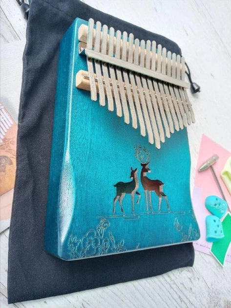 Калимба Музыкальный инструмент 17 key Kalimba Blue 2 Deer - изображение 3