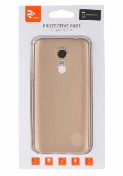 Силиконовый чехол 2E Matte Case для Xiaomi Redmi 5 Plus - Gold - изображение 3
