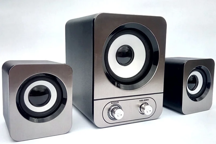 Колонки Aurora с сабвуфером для компьютера Good Sound 2.1 FT-25 Серебряные - изображение 2