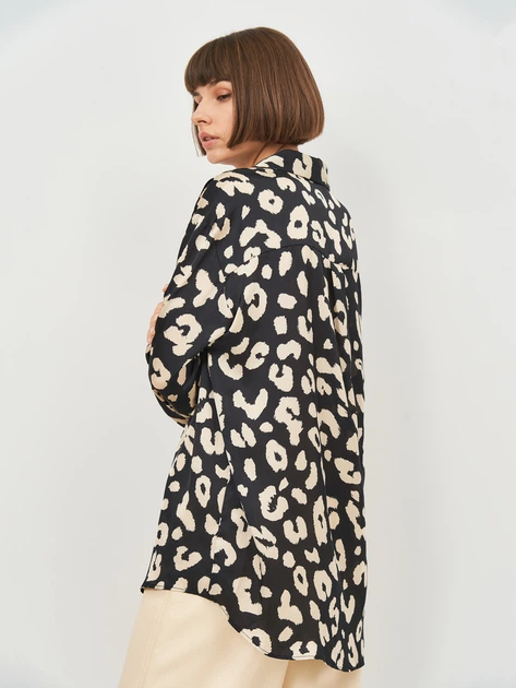 Блузка женская Zara 8371/288/085 L Синяя с принтом (08371288085044