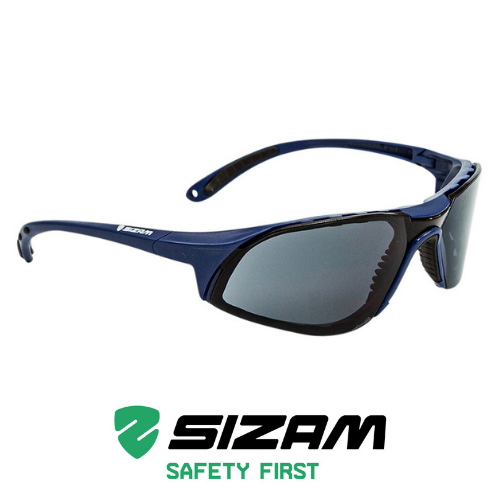 Затемнені окуляри захисні відкритого типу c отворами на оправі 2812 Sizam X-Spec сині 35069 - зображення 1