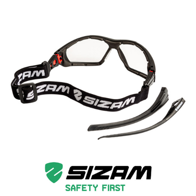 Очки защитные открытого типа со сменной оправой 2850 Sizam Sport Vision прозрачные 35058 - изображение 2