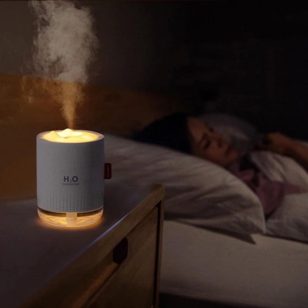 Ультразвуковий безшумний портативний міні зволожувач повітря нічник Car Humidifier H2O 500 мл Білий - изображение 5