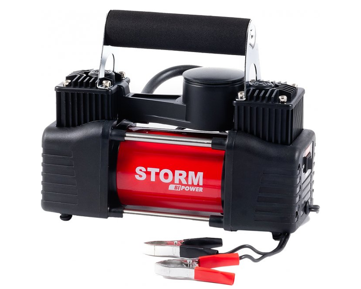 Автокомпрессор 12 В Storm Bi-Power 20400 двухпоршневой для подкачки шин внедорожника R13-R17 85л/мин 10 Атм - изображение 2