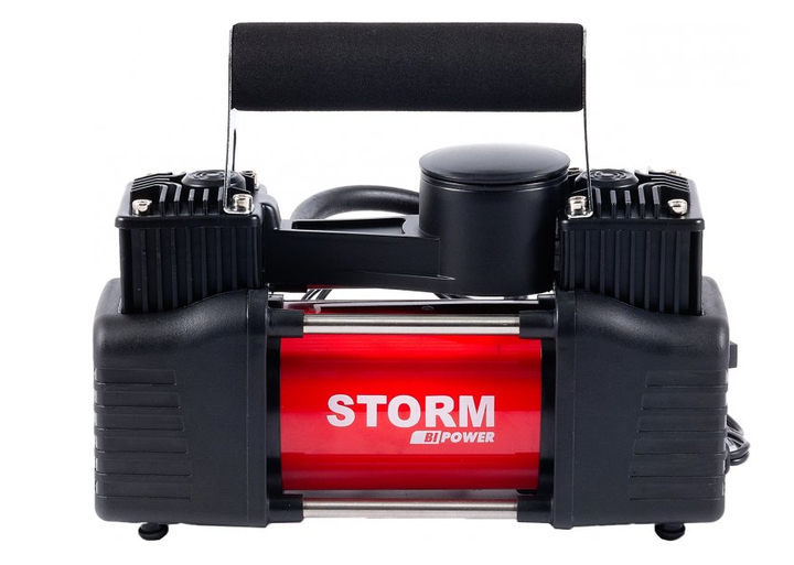 Автокомпрессор 12 В Storm Bi-Power 20400 двухпоршневой для подкачки шин внедорожника R13-R17 85л/мин 10 Атм - изображение 3