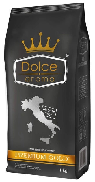 Акция на Кава зернова Dolce Aroma Premium Gold 1 кг от Rozetka