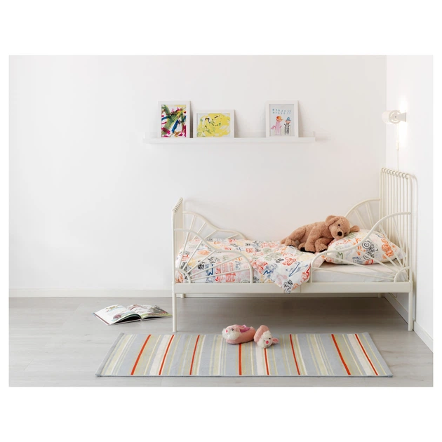 Раздвижная кровать с реечным дном IKEA МИННЕН, белый, 80x200 см, 291.239.58 - изображение 2