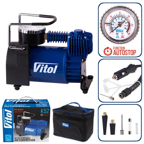 Компрессор "ViTOL" K-52 150psi/15Amp/40л/Автостоп/прикуриватель - изображение 14
