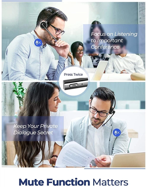 Bluetooth гарнитура Mpow M5 Pro BH231A с зарядной станцией для ПК, ноутбука, офиса, колл-центра, Skype - изображение 4