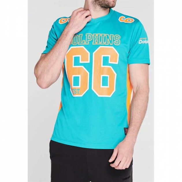 Jersey Fanatics Ss Franchise Fashion Top Miami Dolphins New Aqua/Dark  Orange - Fútbol Emotion