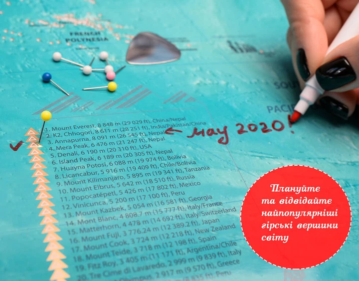 Cкретч карта мира My Map Flags English на английском, карта путешествий - изображение 4