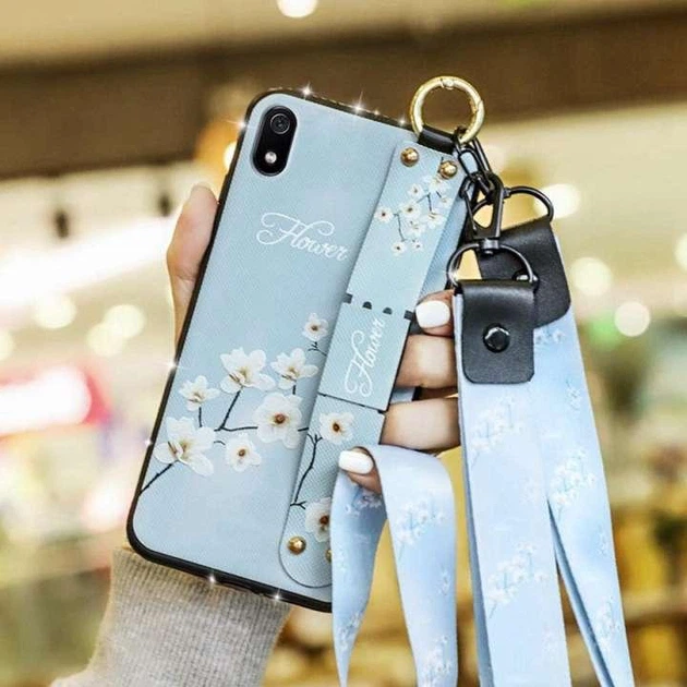 Чохол Lanyard для Xiaomi Redmi 7A бампер з ремінцем Blue - Фото 1 Чохол Lanyard для Xiaomi Redmi 7A бампер з ремінцем Blue - зображення 1