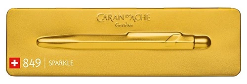 Ручка Caran d'Ache 849 Sparkle золотиста + бокс - изображение 4