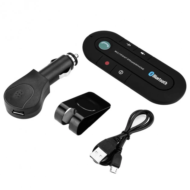 Громкая связь беспроводная автомобильная Bluetooth(блютуз) гарнитура Hands Free kit HB 505-BT спикерфон громкоговоритель Black - изображение 4