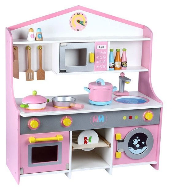 Деревянная игрушечная кухня Kitchen Set большая кухня детская с плитой и посудой MD 2259 - Фото 4 Деревянная игрушечная кухня Kitchen Set большая кухня детская с плитой и посудой MD 2259 - изображение 4