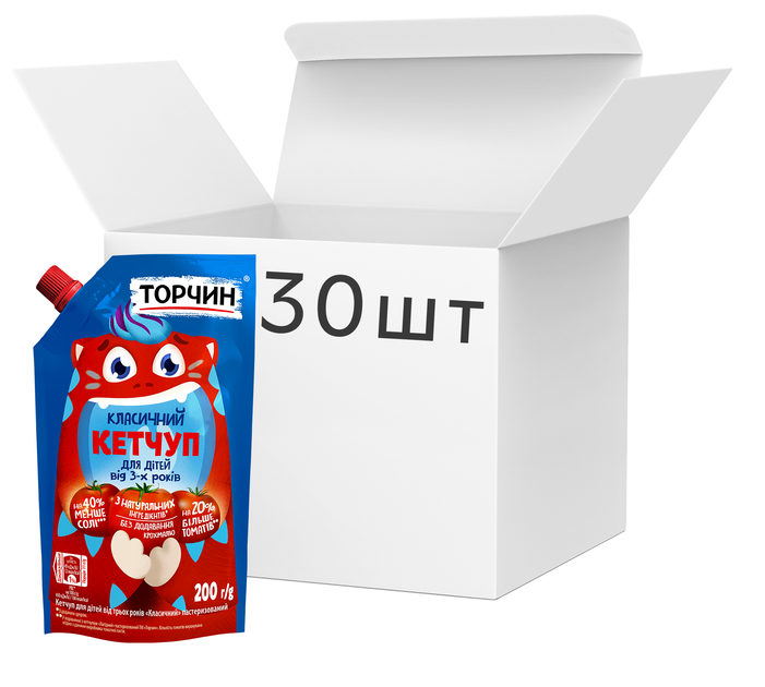 Упаковка кетчупа Торчин для детей от 3-х лет Классический 200 г х 30 шт ...