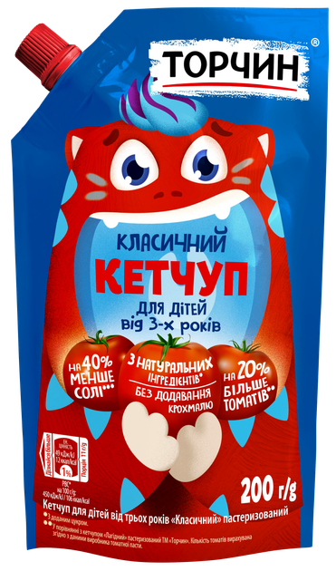 Упаковка кетчупа Торчин для детей от 3-х лет Классический 200 г х 30 шт ...