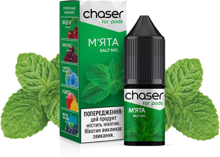 Рідина для POD-систем Chaser For Pods Salt 50 мг 10 мл (М'ята) (CS-MI-50) - зображення 1
