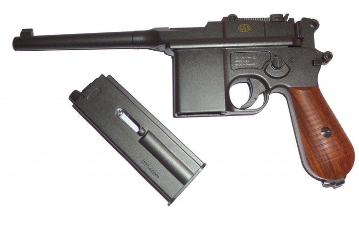 Пневматичний пістолет SAS M712 Mauser Blowback KMB18DHN Маузер автоматичний вогонь блоубек CO2 100 м/с - зображення 2