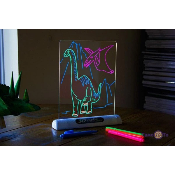 Детская развивающая 3D доска для рисования набор с LED подсветкой Magic 3D Drawing Board NEW Line (1-00001) - Фото 4 Детская развивающая 3D доска для рисования набор с LED подсветкой Magic 3D Drawing Board NEW Line (1-00001) - изображение 4