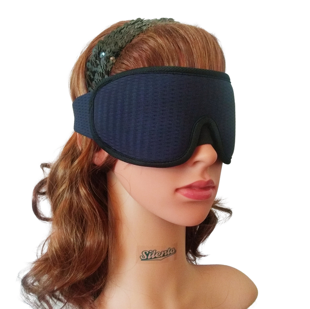 Маска для сна дышащая Silenta 3D Breath Dark Blue + Беруши (17135) - изображение 6