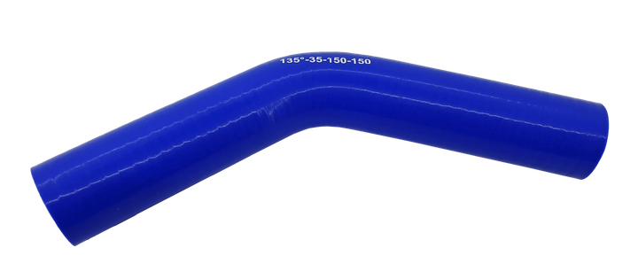Патрубок кут 135 ° - D = 35 товщина = 4 мм (150 мм х 150 мм) силікон синій - зображення 1
