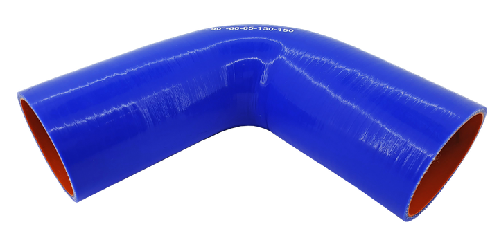 Патрубок угол 90° - D=60/65 толщина = 4 мм (150 мм х 150 мм) силикон синий 245-1109408 - изображение 1