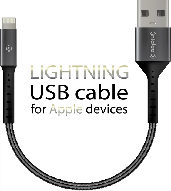 Кабель синхронізації Intaleo CB0 Lightning 0.2 м Black-Grey (1283126495618) - Фото 2 Кабель синхронізації Intaleo CB0 Lightning 0.2 м Black-Grey (1283126495618) - зображення 2