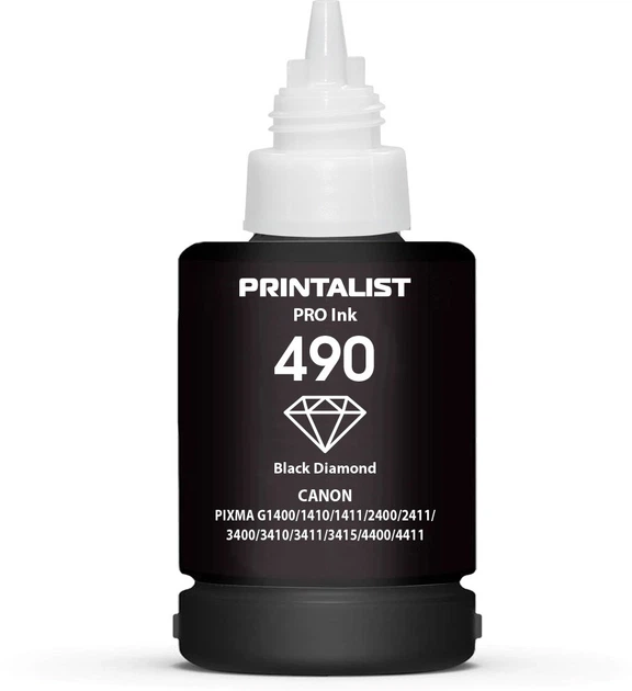 Чернила Printalist GI-490 для Canon G1400/G2400/G3400 140 мл Black (PL490BP) - изображение 2