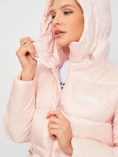 Пуховик зимовий довгий жіночий Puma Adjustable Down Coat 58772936 L Рожевий (4063699036329) - зображення 5