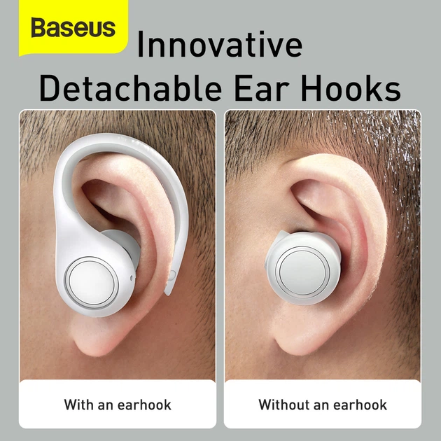 Беспроводные Bluetooth наушники Baseus Encok TWS W17 с функцией беспроводной зарядки Qi Белый - Фото 12 Беспроводные Bluetooth наушники Baseus Encok TWS W17 с функцией беспроводной зарядки Qi Белый - изображение 12