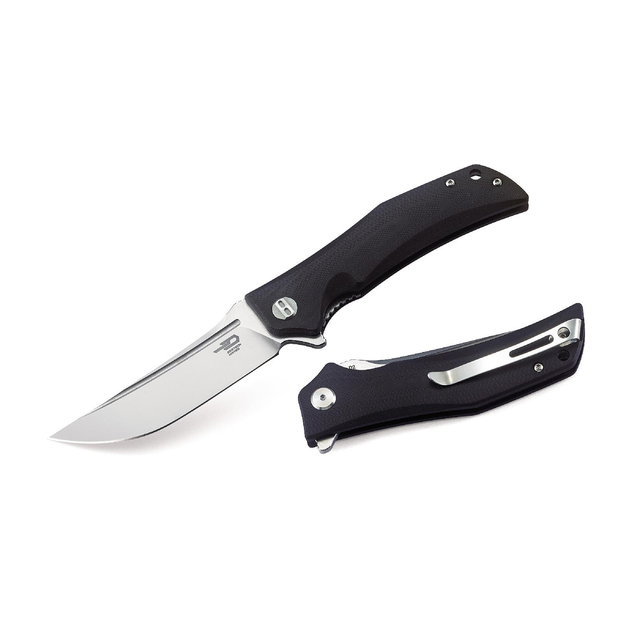 Кишеньковий туристичний складаний ніж Bestech Knife Scimitar Black BG05A-1 - зображення 1