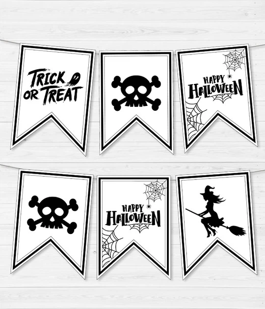 Бумажная гирлянда Happy Moments "Halloween Mix" 12 флажков 2 метра (H-2020-01) - Фото 2 Бумажная гирлянда Happy Moments "Halloween Mix" 12 флажков 2 метра (H-2020-01) - изображение 2
