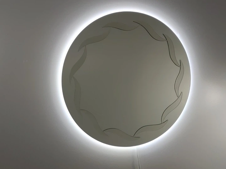 Зеркало круглое (80x80) с подсветкой и декором LED ML - 07SUN - изображение 3