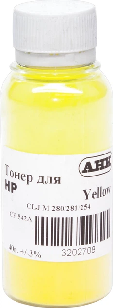 Тонер для HP 203A Yellow (CF542A) АНК Yellow 40г 3202708 - Фото 1 Тонер для HP 203A Yellow (CF542A) АНК Yellow 40г 3202708 - изображение 1