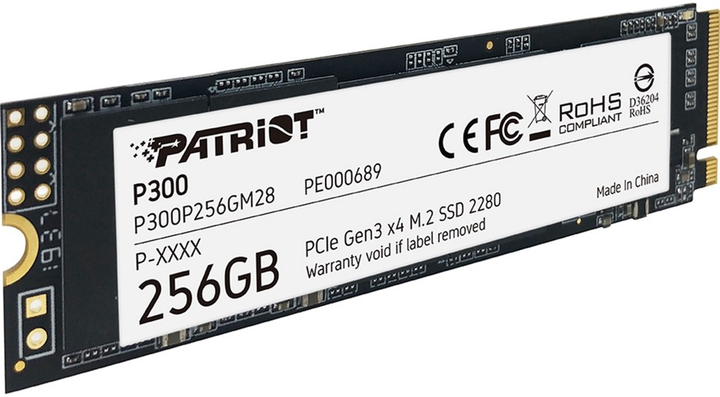 SSD диск Patriot P300 256GB M.2 2280 NVMe PCIe 3.0 x4 3D NAND TLC (P300P256GM28) - зображення 2