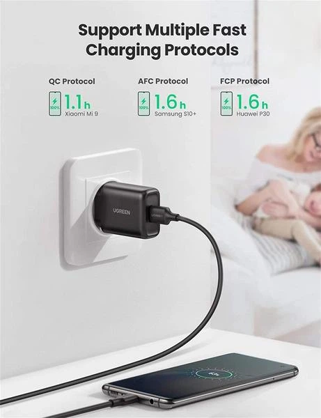 Мережевий зарядний пристрій Ugreen CD122 18 Вт USB QC 3.0 Charger Black (6957303872732) - зображення 3