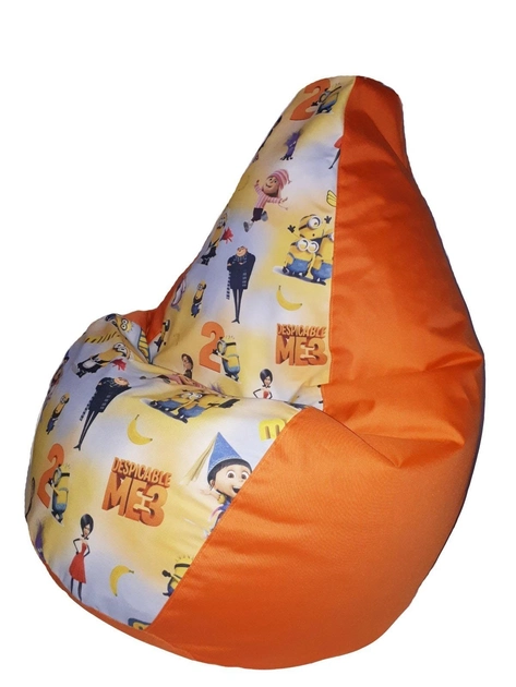 Кресло-мешок Ecobag Груша комби детская 120/80 Оранжевый - изображение 2