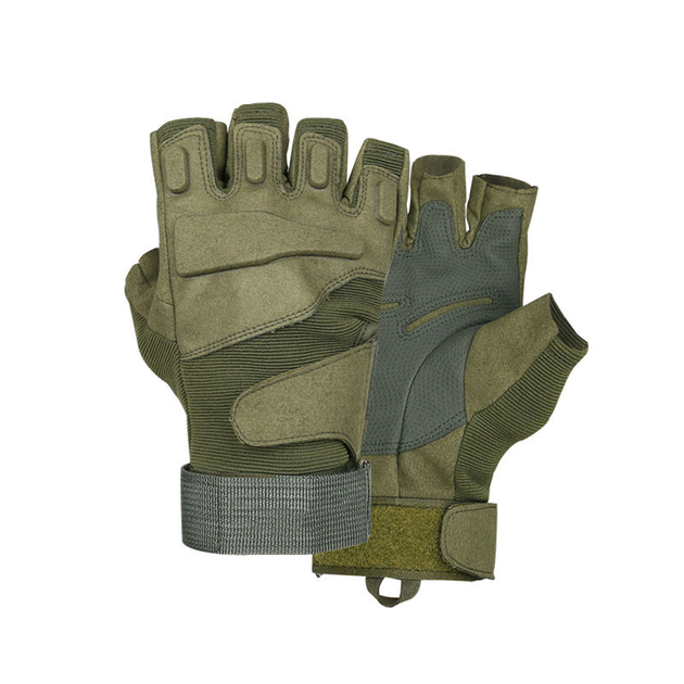 Беспалые перчатки Lesko E302 Green M без пальцев армейские военные тактические (K/OPT2-7331-27162) - изображение 1