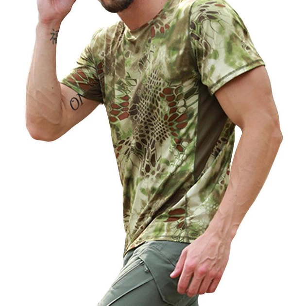 Мужская тактическая футболка с коротким рукавом Lesko A159 Green Kryptek размер XXL (K/OPT2-4851-15822) - изображение 2