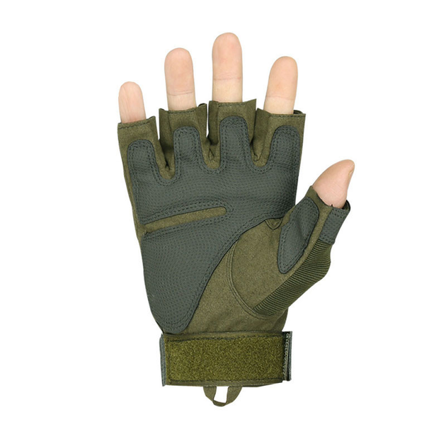 Рукавички армійські Lesko E301 Green XL безпалі військові без пальців (K/OPT2-7330-27154) - зображення 2
