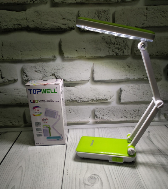 Аккумуляторная настольная Led лампа-трансформер Topwell 1019 салатовая .