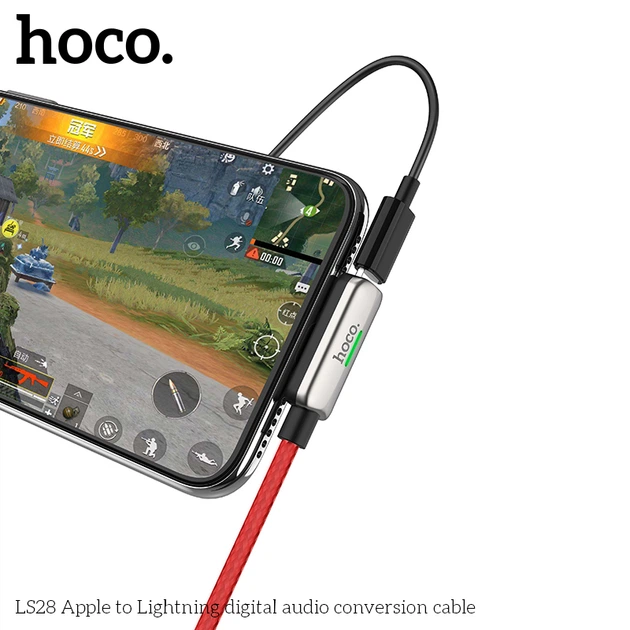 Перехідник HOCO 3-in-one Lightning cable to charging / Sync / Audio LS28 |0,22m, 2.4A| - Фото 1 Перехідник HOCO 3-in-one Lightning cable to charging / Sync / Audio LS28 |0,22m, 2.4A| - изображение 1