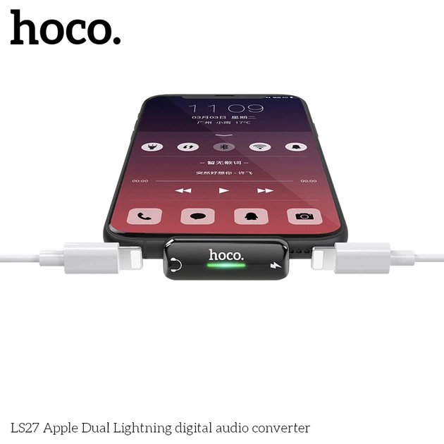 Перехідник HOCO Lightning to Dual Lightning LS27 | 2A | - Фото 1 Перехідник HOCO Lightning to Dual Lightning LS27 | 2A | - зображення 1