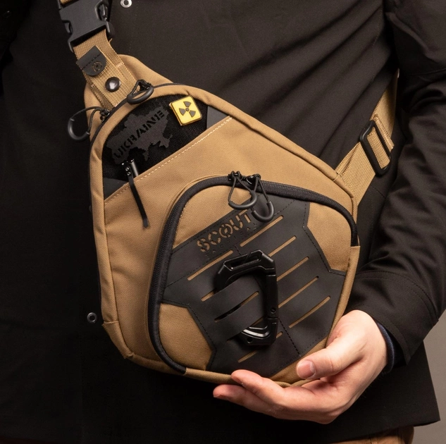Тактична сумка-кобура для прихованого носіння Scout Tactical EDC crossbody ambidexter bag coyot/black - зображення 1