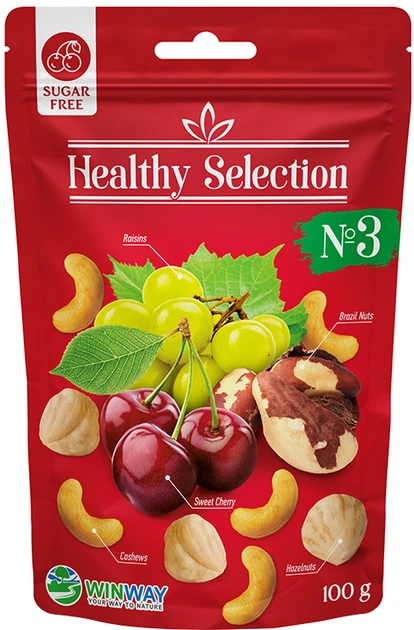 Смесь орехов и фруктов №3 WINWAY Healthy Selection (без сахара) 100 г (0.1 кг) (4821912901423) - Фото 1 Смесь орехов и фруктов №3 WINWAY Healthy Selection (без сахара) 100 г (0.1 кг) (4821912901423) - изображение 1