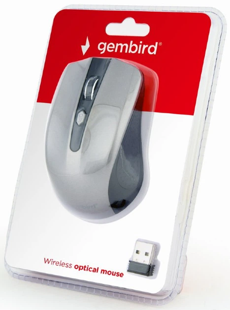 Миша Gembird MUSW-4B-04-BG Wireless Grey+Black - зображення 3