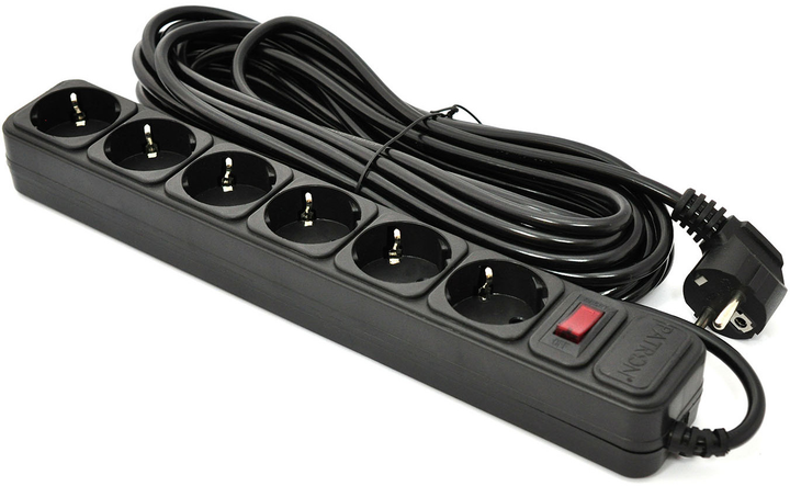 Мережевий фільтр Patron 6 розеток 10 м Black SP-10610 - Фото 1 Мережевий фільтр Patron 6 розеток 10 м Black SP-10610 - зображення 1